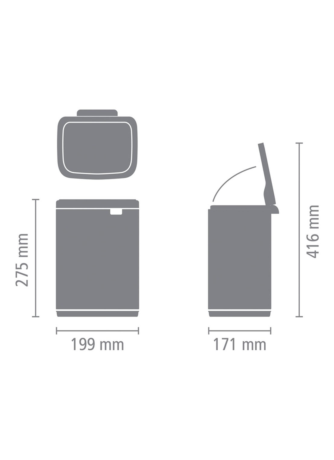 Brabantia Bo afvalemmer 4 liter met kunststof binnenemmer - detail 5 wit