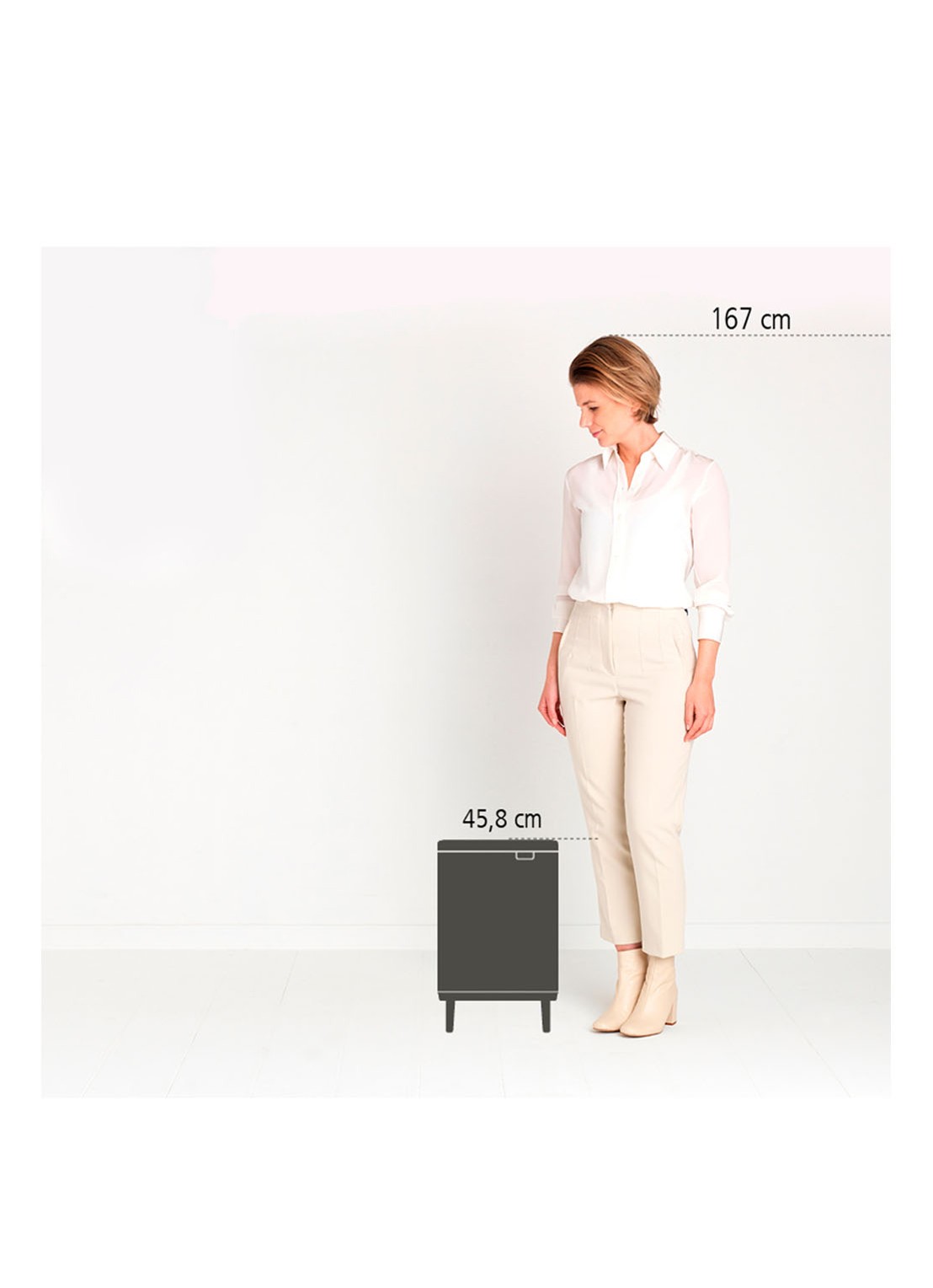 Brabantia Bo Hi afvalemmer 12 liter met kunststof binnenemmer - detail 6 zwart