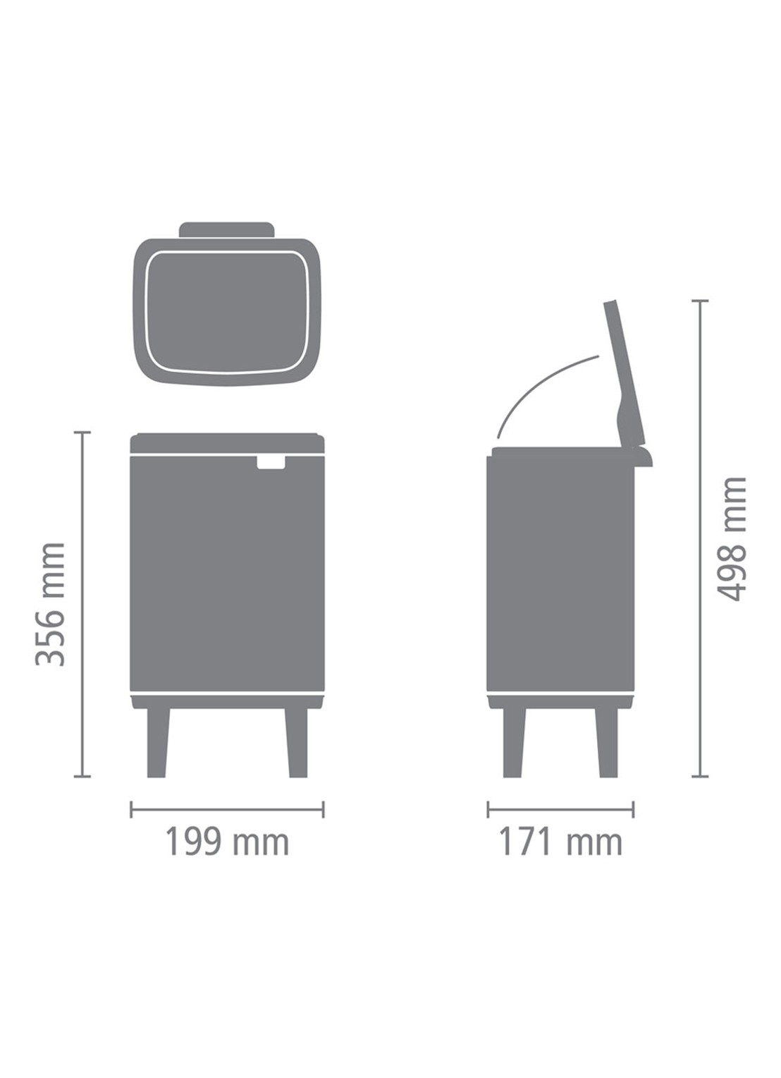 Brabantia Bo Hi afvalemmer 4 liter met kunststof binnenemmer - detail 5 zilver