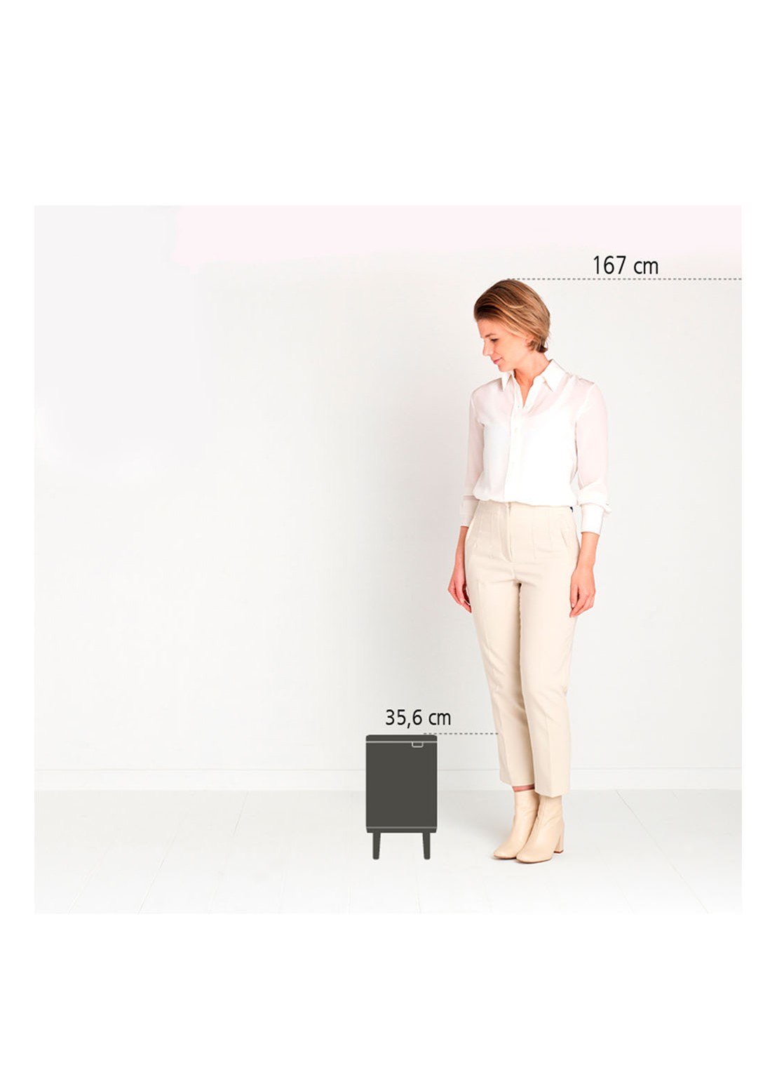 Brabantia Bo Hi afvalemmer 4 liter met kunststof binnenemmer - detail 6 zwart