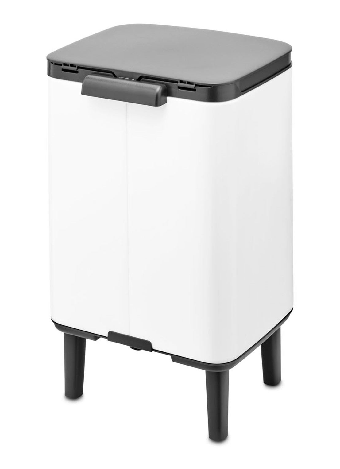Brabantia Bo Hi afvalemmer 7 liter met kunststof binnenemmer - detail wit