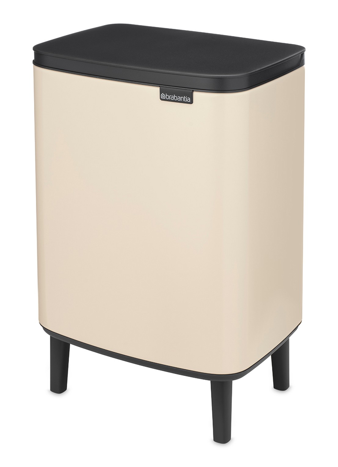 Brabantia Bo Hi prullenbak 12 liter - voorkant 2 beige