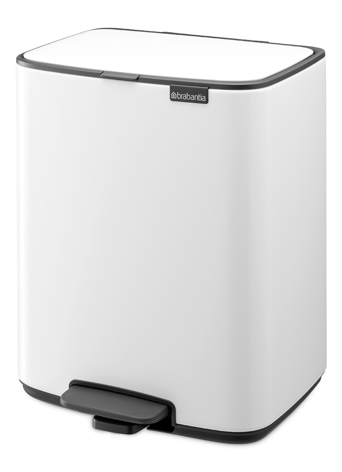 Brabantia Bo pedaalemmer 12 liter - voorkant wit