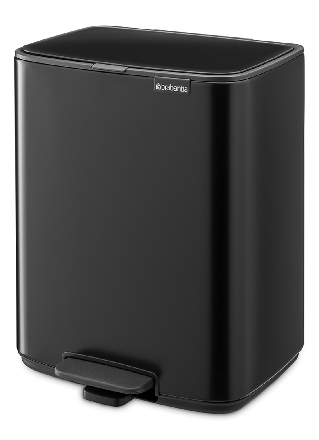 Brabantia Bo pedaalemmer 12 liter - voorkant 2 zwart