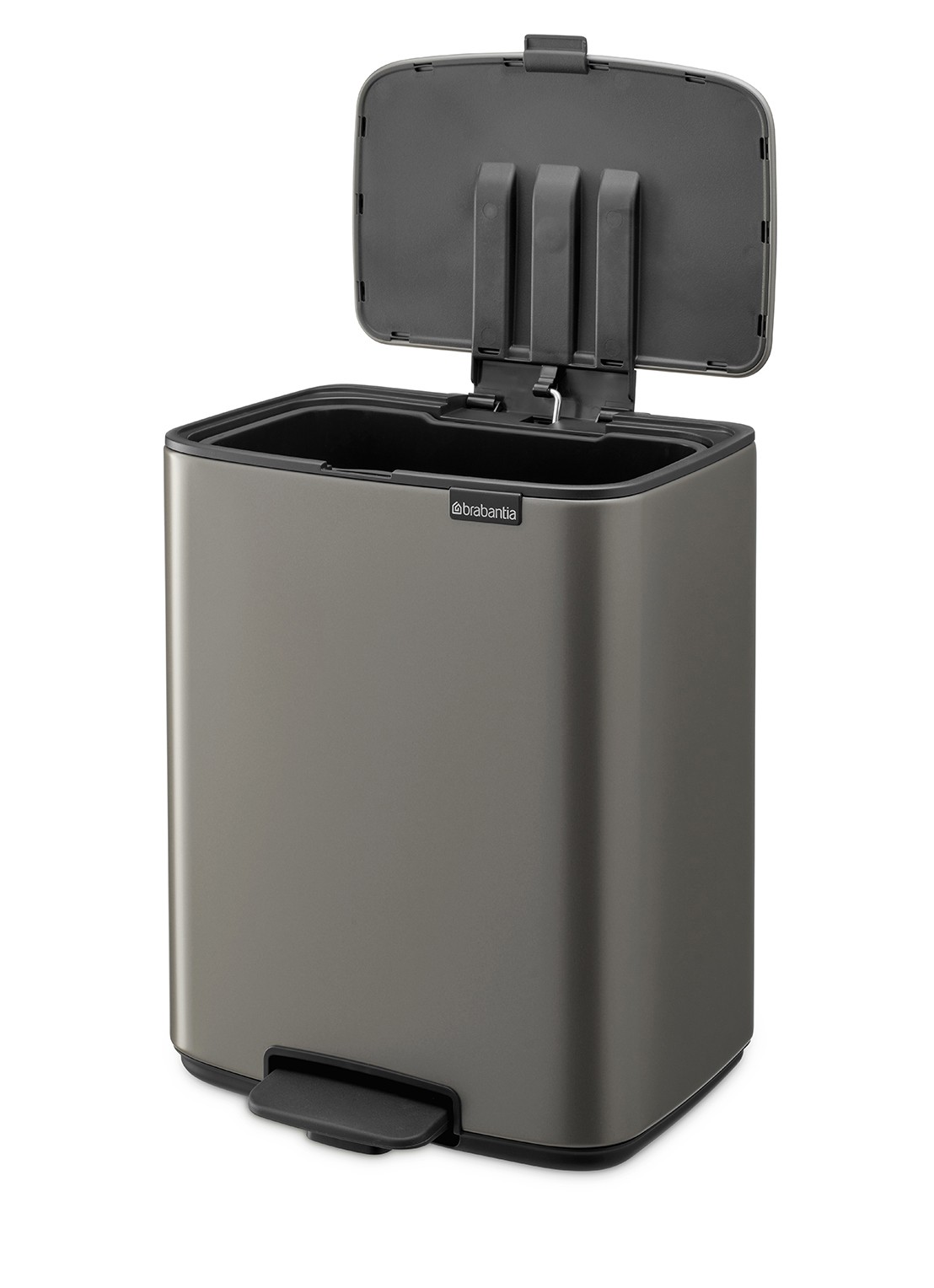 Brabantia Bo pedaalemmer 12 liter - achterkant 8 grijs