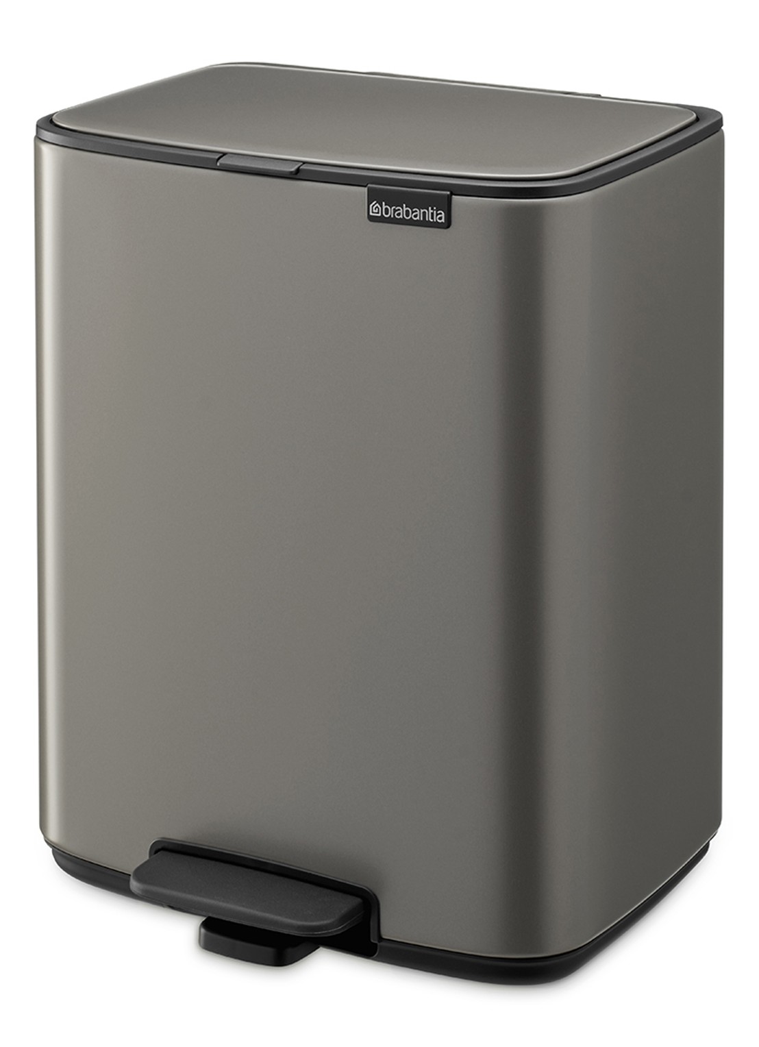 Brabantia Bo pedaalemmer 12 liter - voorkant 6 grijs