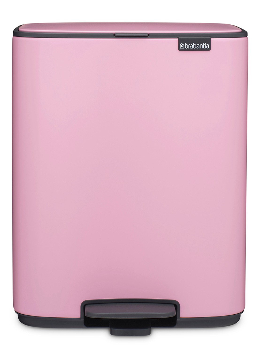 Brabantia Bo pedaalemmer 12 liter - voorkant 7 donkerroze