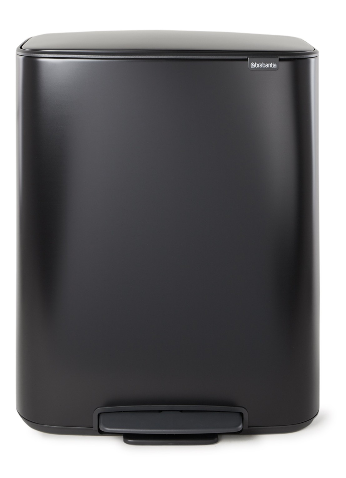 Brabantia Bo  pedaalemmer 2 x 30 liter - voorkant zwart