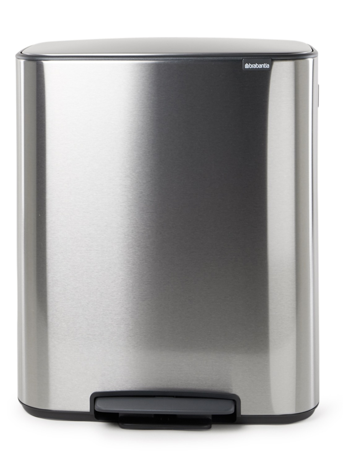 Brabantia Bo  pedaalemmer 2 x 30 liter - voorkant 3 zilver