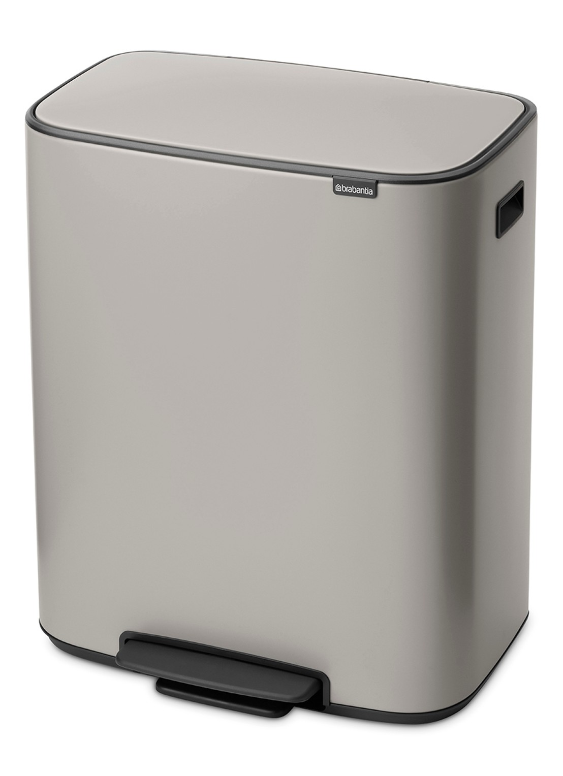 Brabantia Bo pedaalemmer 2 x 30 liter - voorkant 7 middengrijs