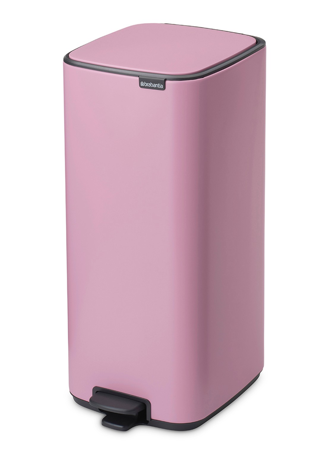 Brabantia Bo pedaalemmer 30 liter - voorkant 6 donkerroze