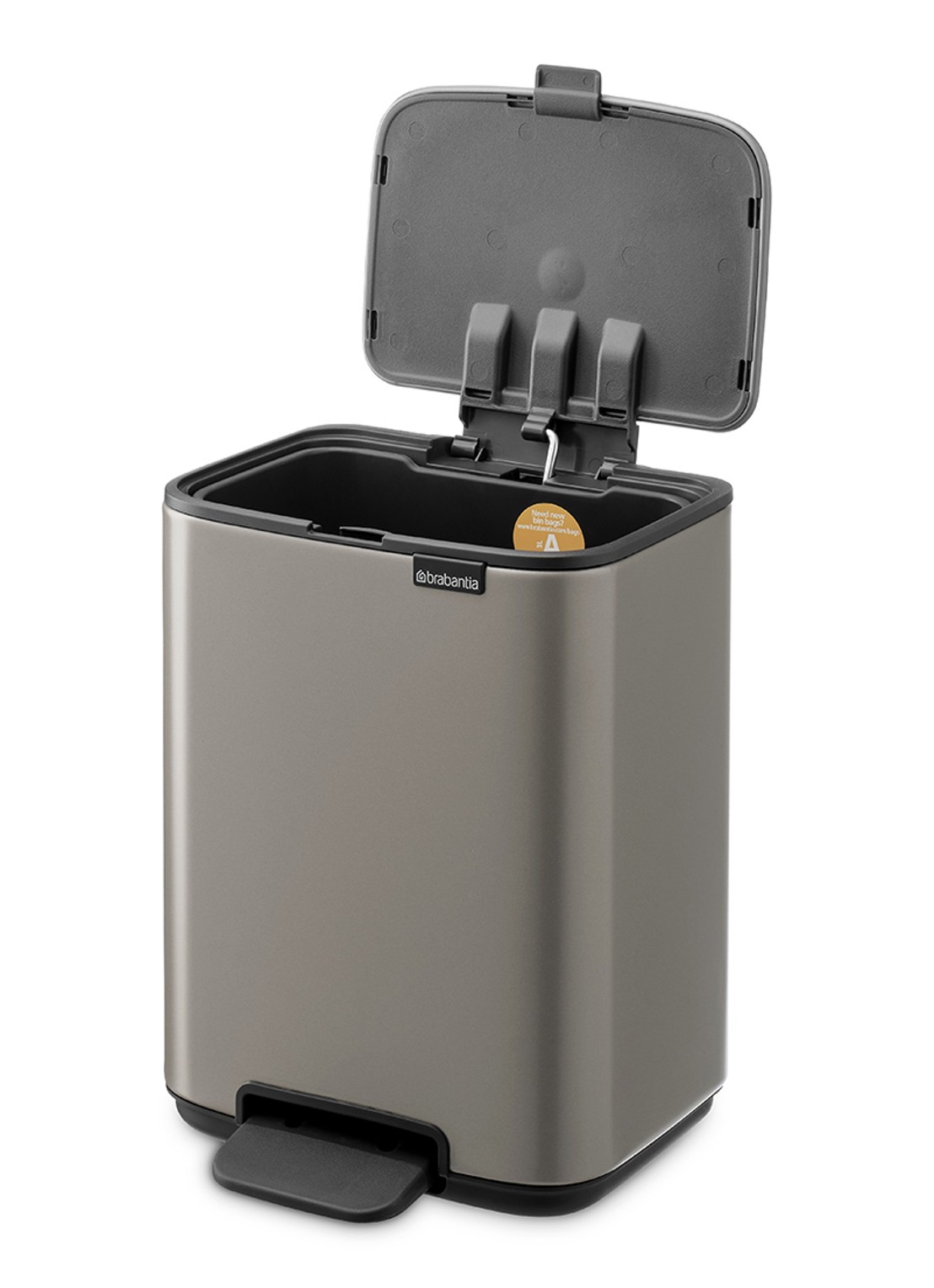 Brabantia Bo pedaalemmer 4 liter  - achterkant 8 grijs