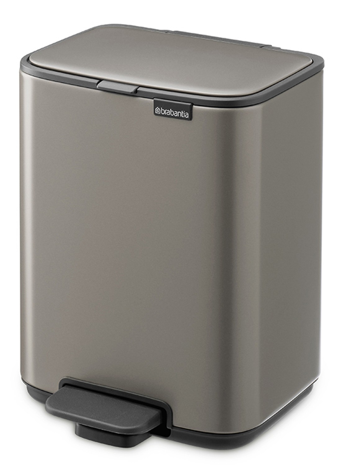 Brabantia Bo pedaalemmer 4 liter  - voorkant grijs