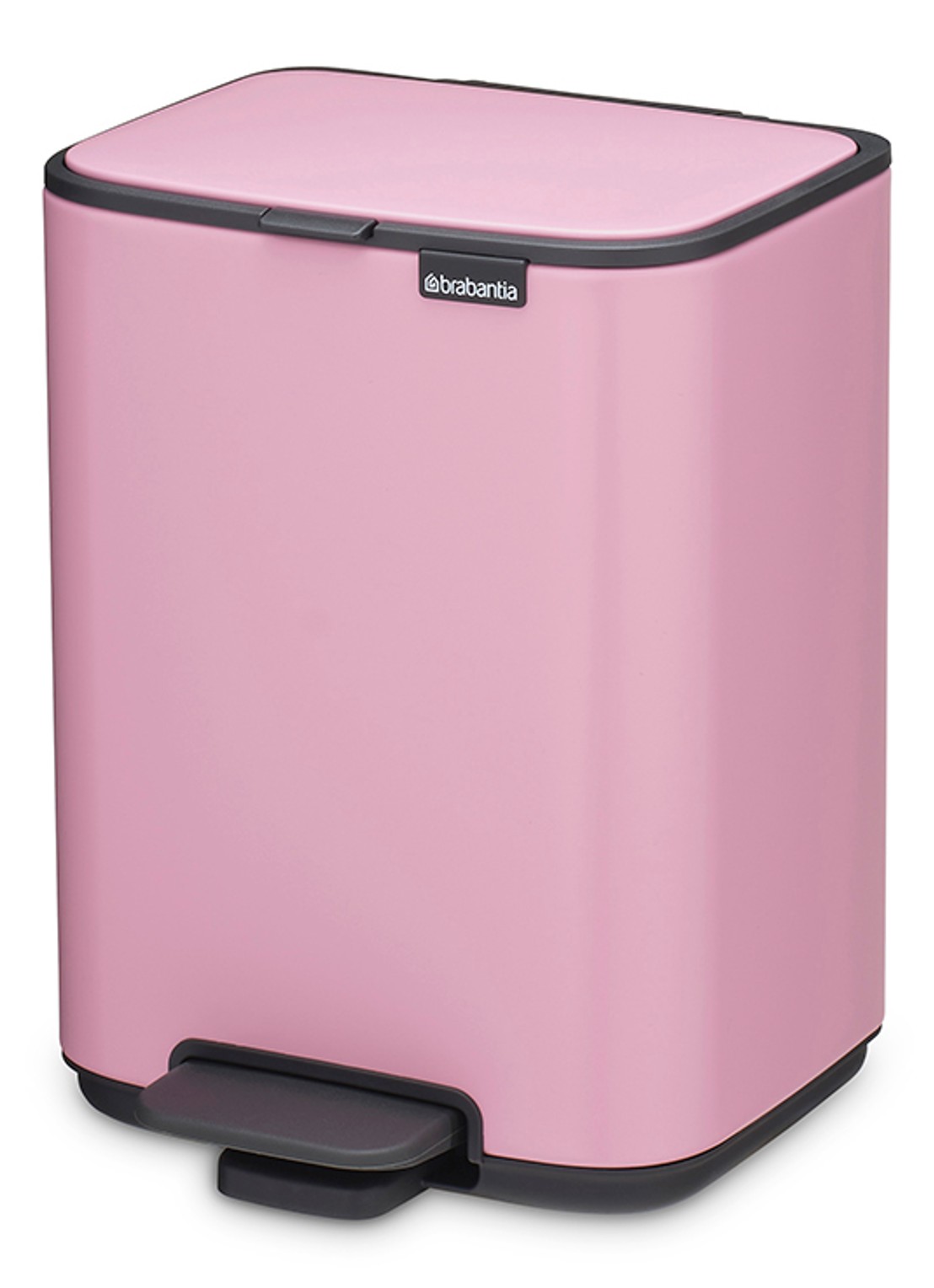 Brabantia Bo pedaalemmer 4 liter - voorkant 2 donkerroze