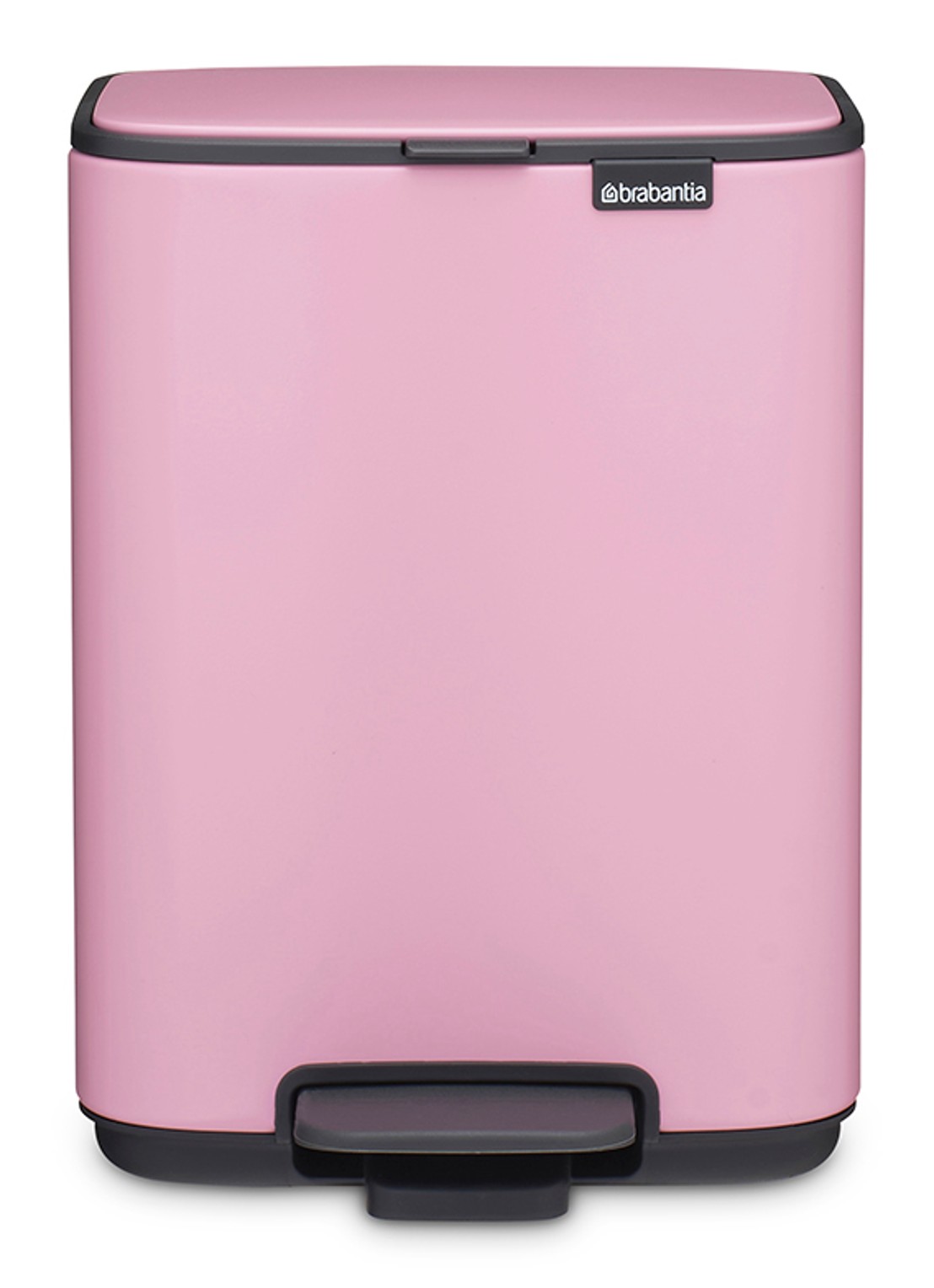 Brabantia Bo pedaalemmer 4 liter - voorkant 3 donkerroze