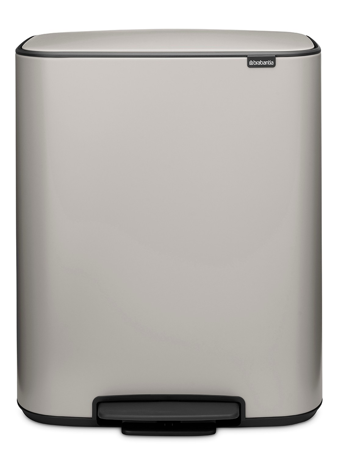 Brabantia Bo pedaalemmer 60 liter - voorkant 2 middengrijs