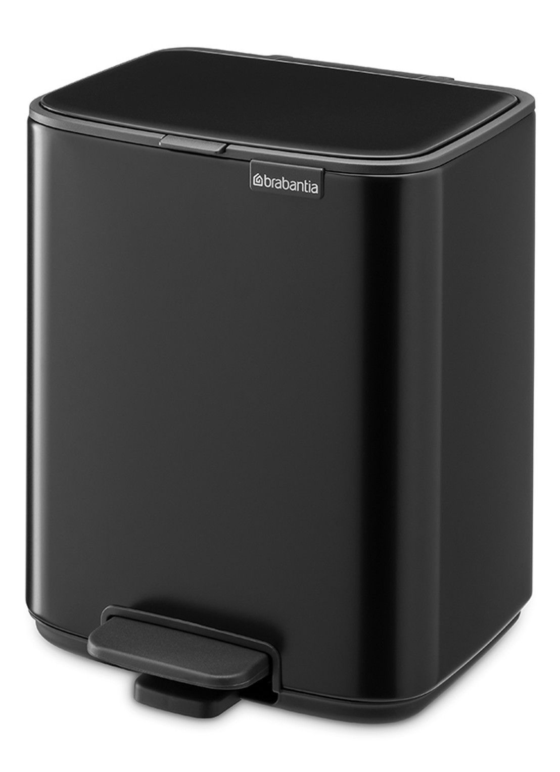 Brabantia Bo pedaalemmer 7 liter - voorkant 7 zwart