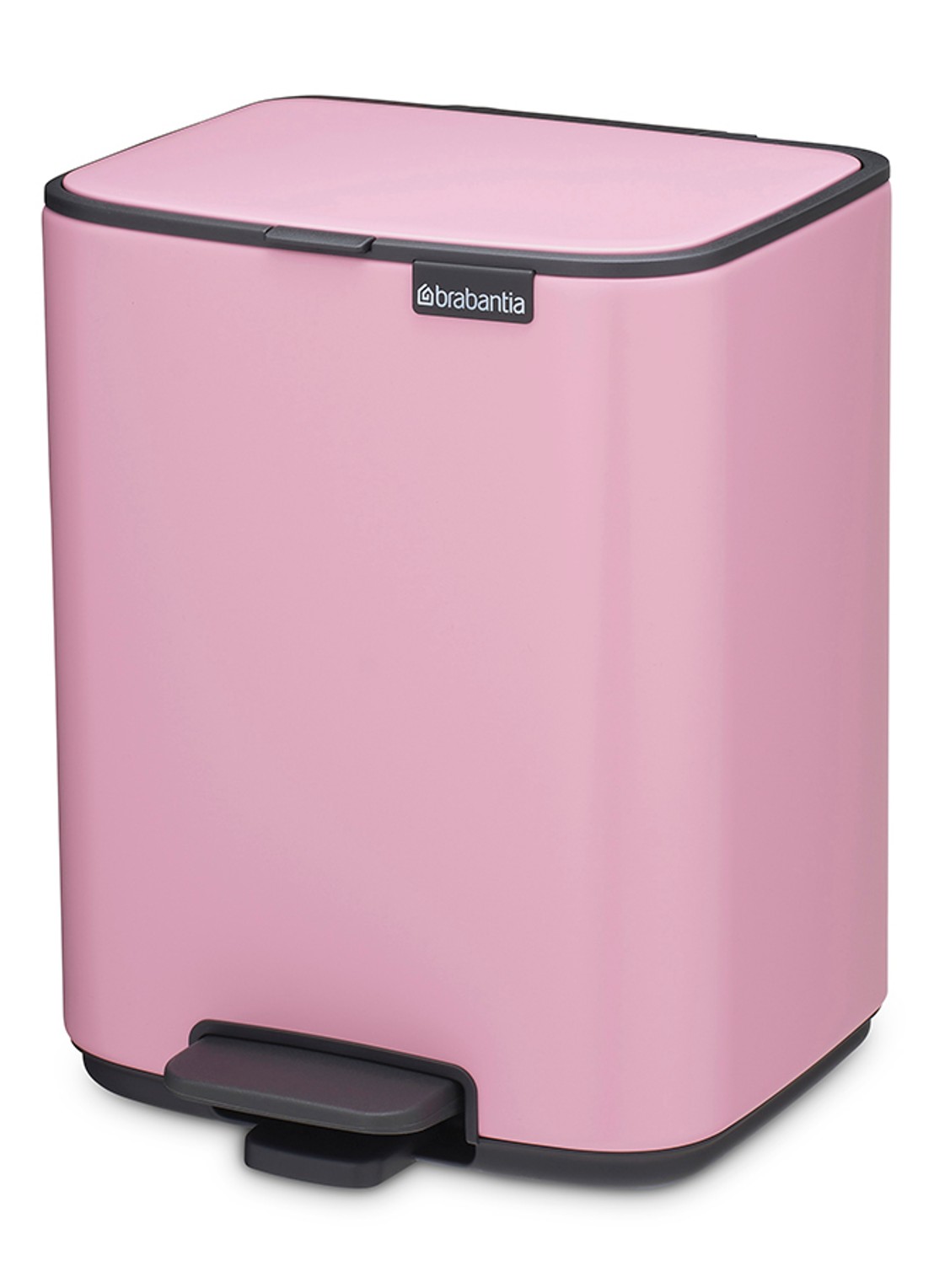 Brabantia Bo pedaalemmer 7 liter - voorkant 2 donkerroze