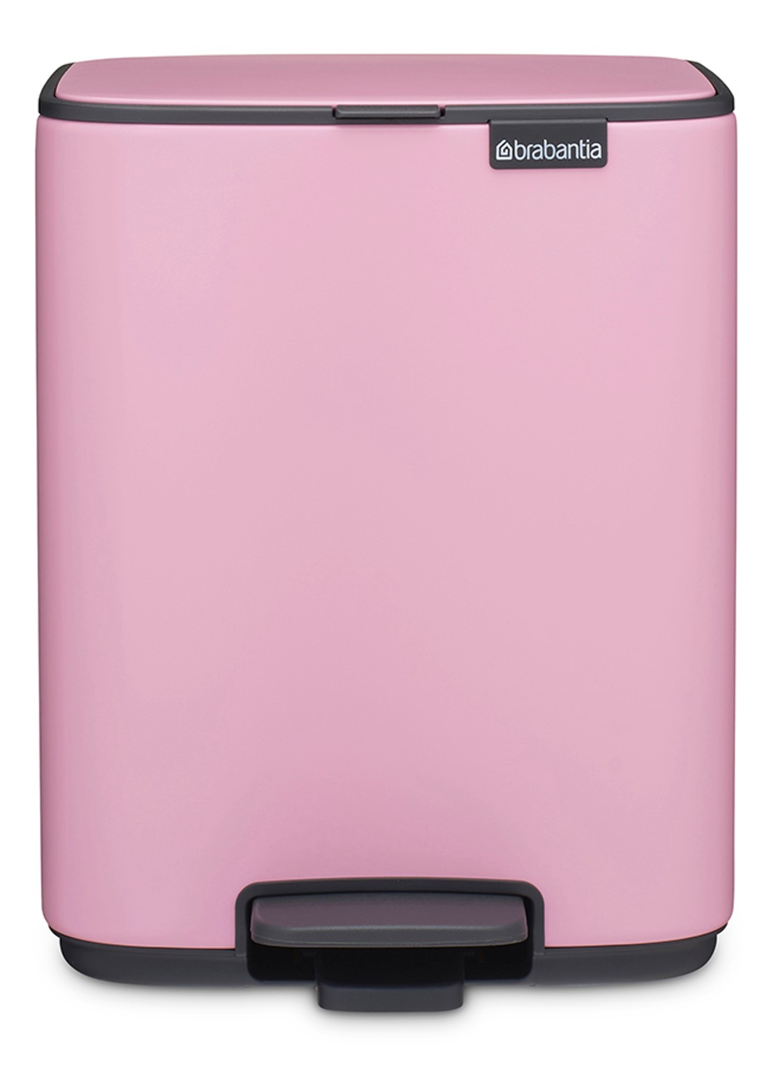 Brabantia Bo pedaalemmer 7 liter - voorkant 3 donkerroze
