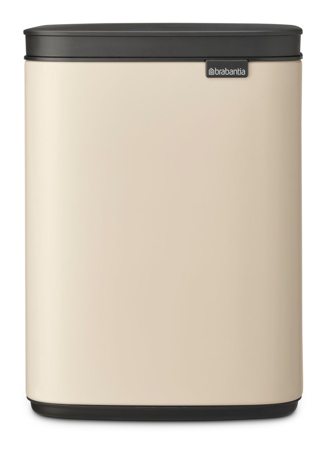 Brabantia Bo prullenbak met deksel 4 liter - voorkant 2 beige
