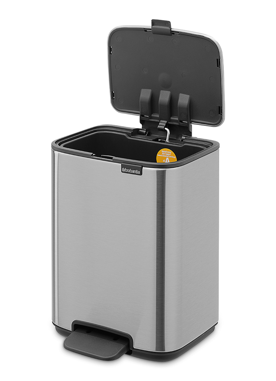 Brabantia Bo Touch Bin  duo prullenbak met deksel 2 x 30 liter - achterkant metallic