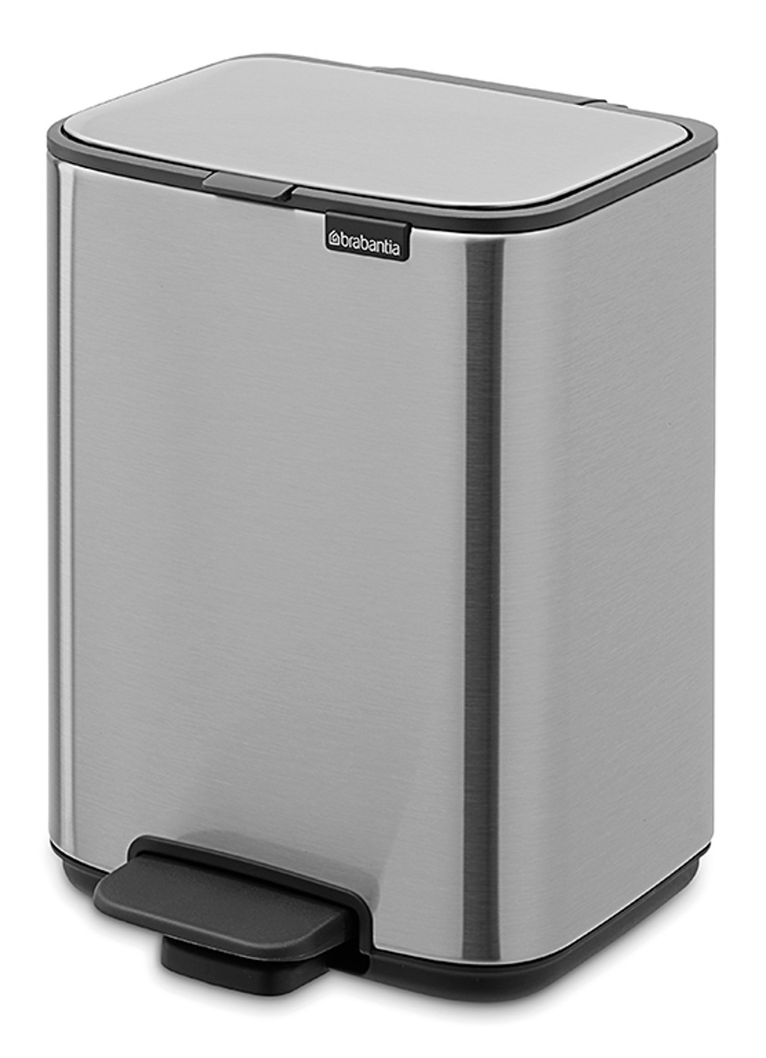 Brabantia Bo Touch Bin  duo prullenbak met deksel 2 x 30 liter - voorkant 7 metallic