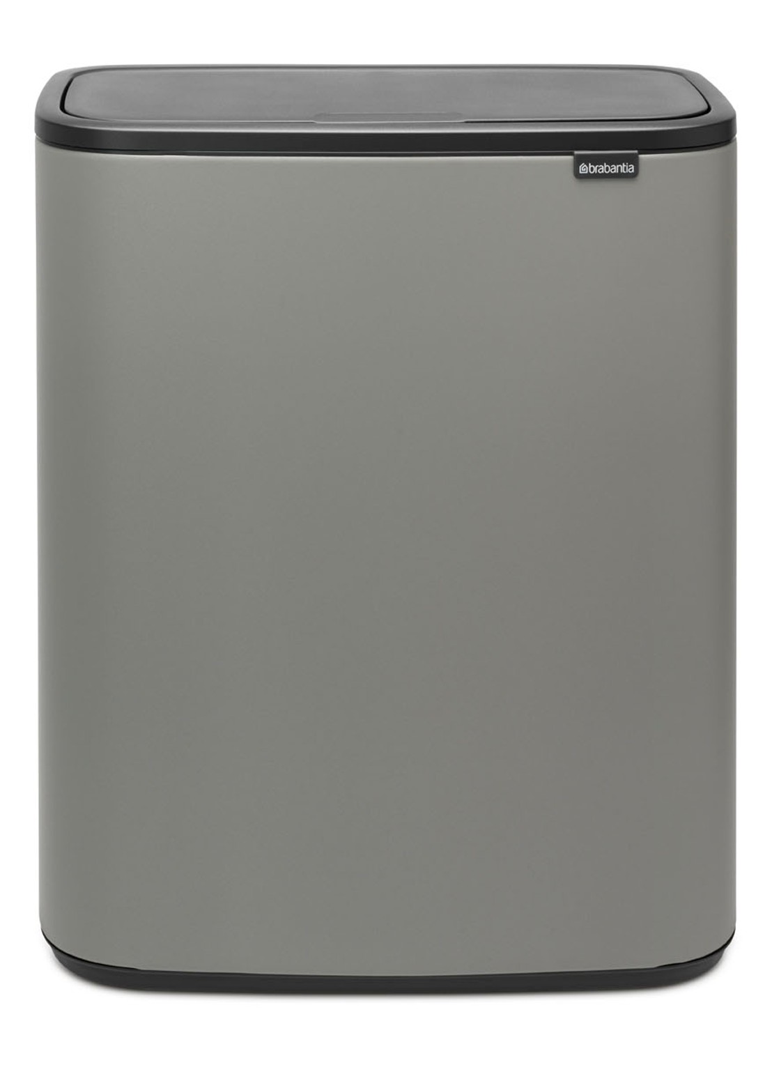 Brabantia Bo Touch Bin  duo prullenbak met deksel  2 x 30 liter - voorkant 6 grijs