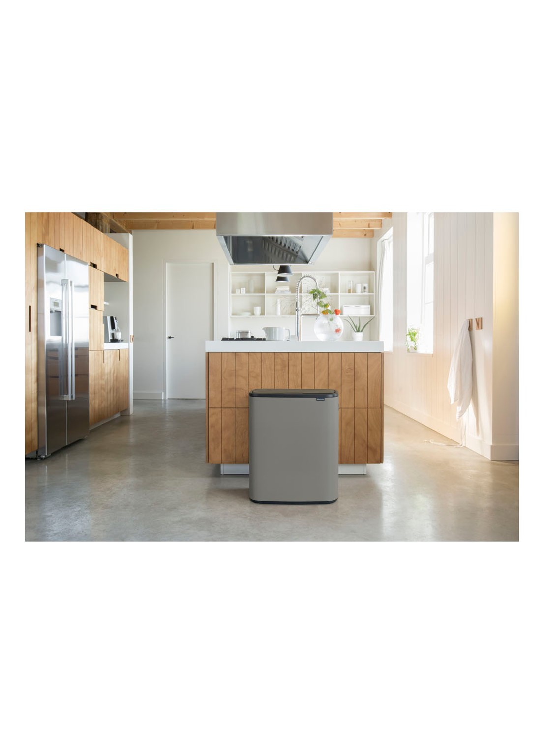 Brabantia Bo Touch Bin  duo prullenbak met deksel  2 x 30 liter - voorkant 7 grijs