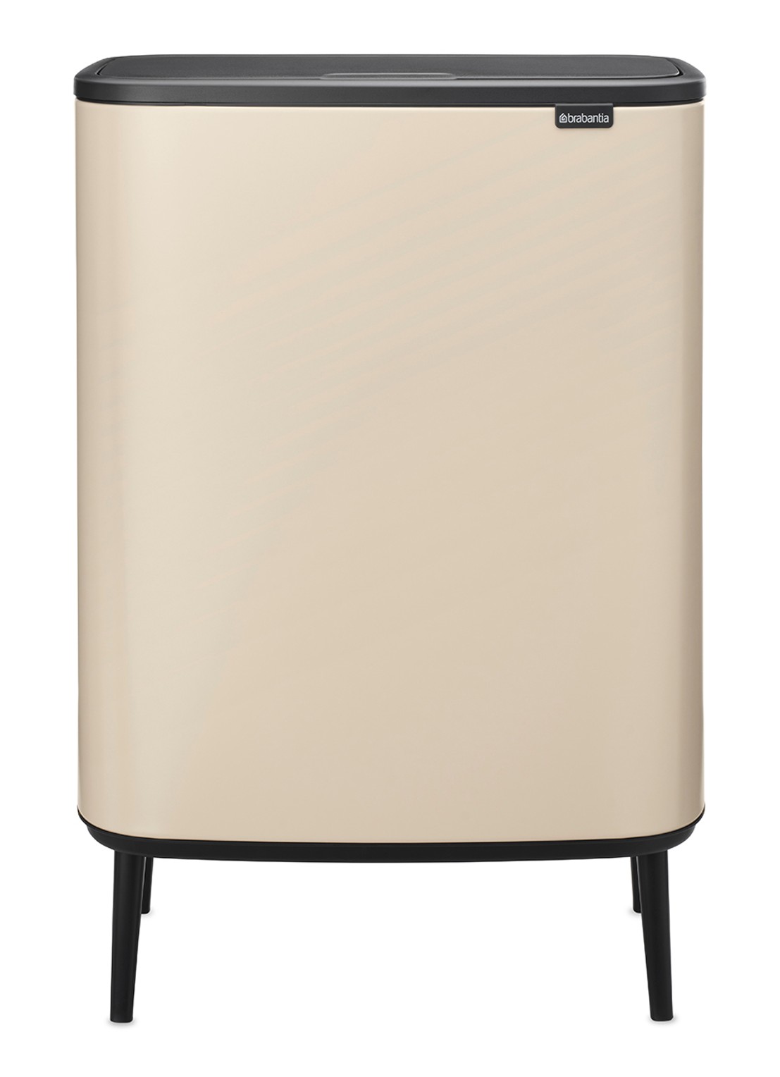 Brabantia Bo Touch Bin Hi prullenbak 60 liter - voorkant beige