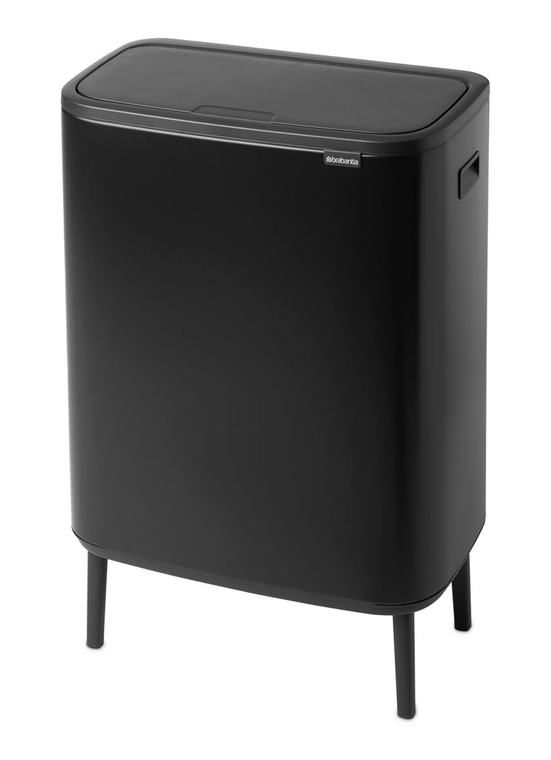 Brabantia Bo Touch Bin Hi prullenbak met deksel op pootjes 60 liter - detail 3 zwart