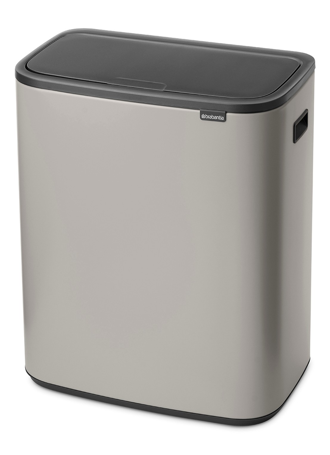 Brabantia Bo Touch Bin prullenbak 60 liter - voorkant 2 middengrijs