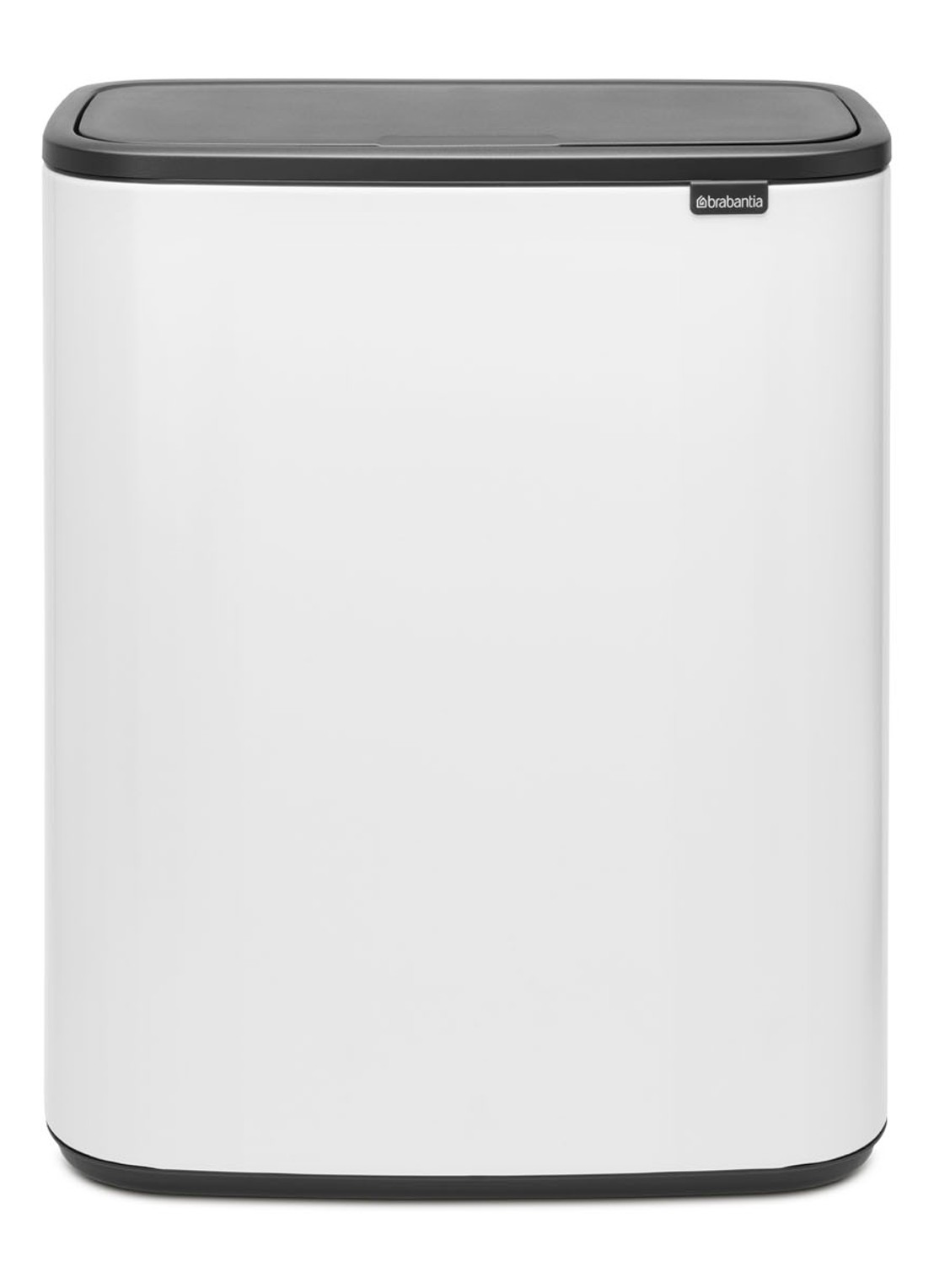 Brabantia Bo Touch Bin prullenbak met deksel 60 liter - voorkant wit