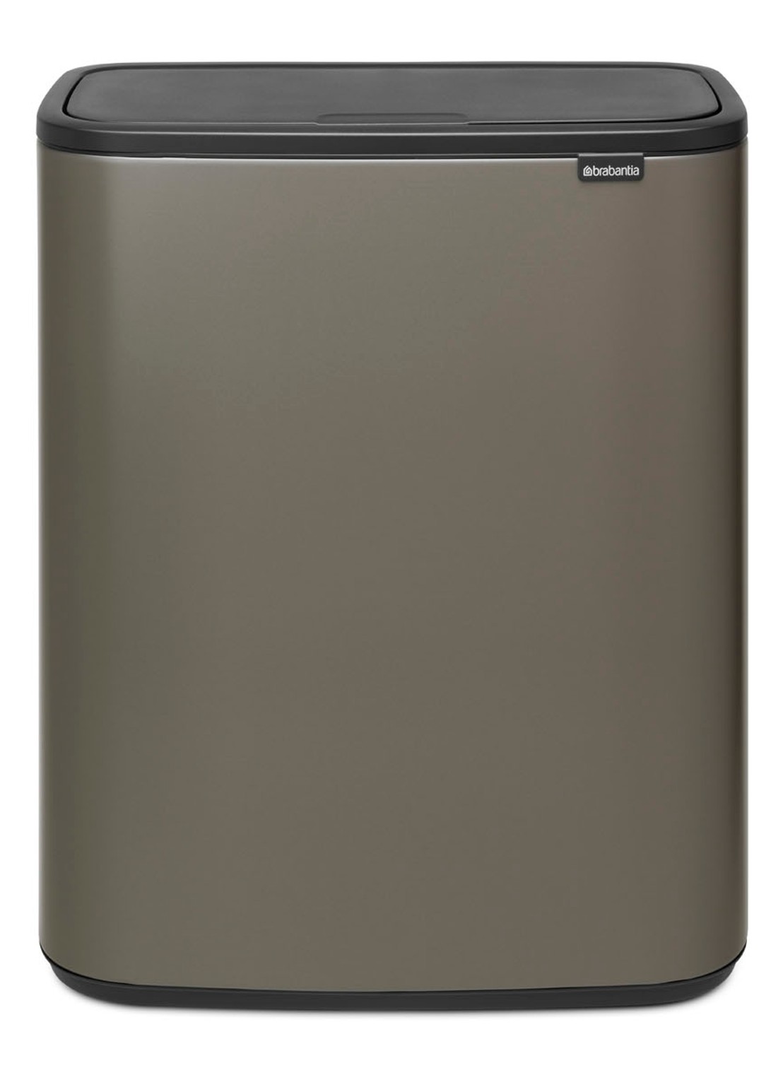 Brabantia Bo Touch Bin prullenbak met deksel 60 liter - voorkant donkergrijs