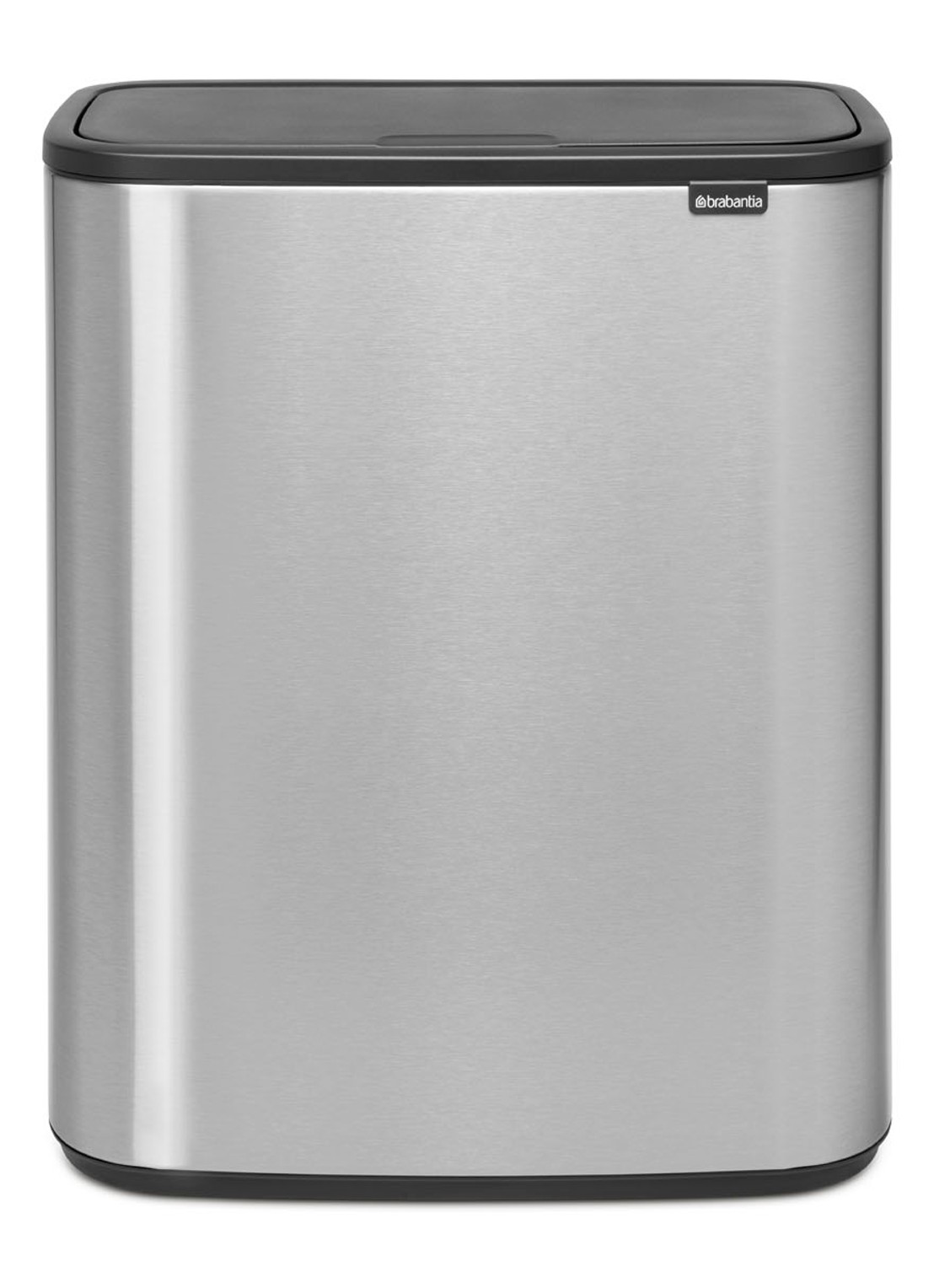 Brabantia Bo Touch Bin prullenbak met deksel 60 liter - voorkant 6 zilver