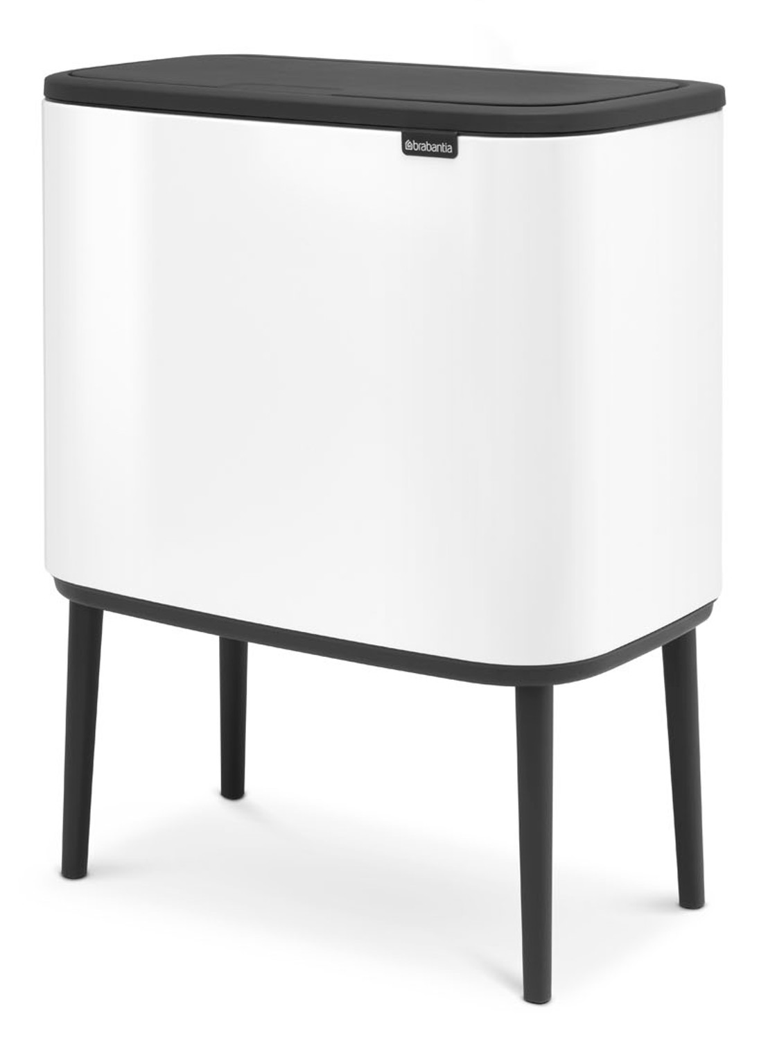 Brabantia Bo Touch Bin  prullenbak met deksel op pootjes 3 x 11 liter - detail wit