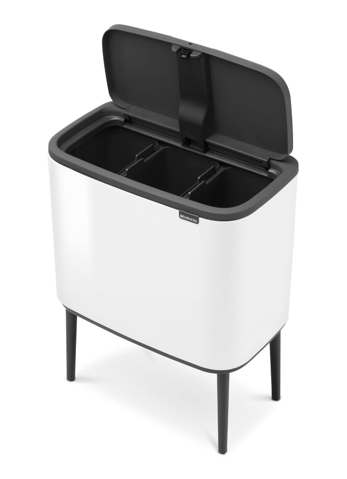 Brabantia Bo Touch Bin  prullenbak met deksel op pootjes 3 x 11 liter - detail 2 wit