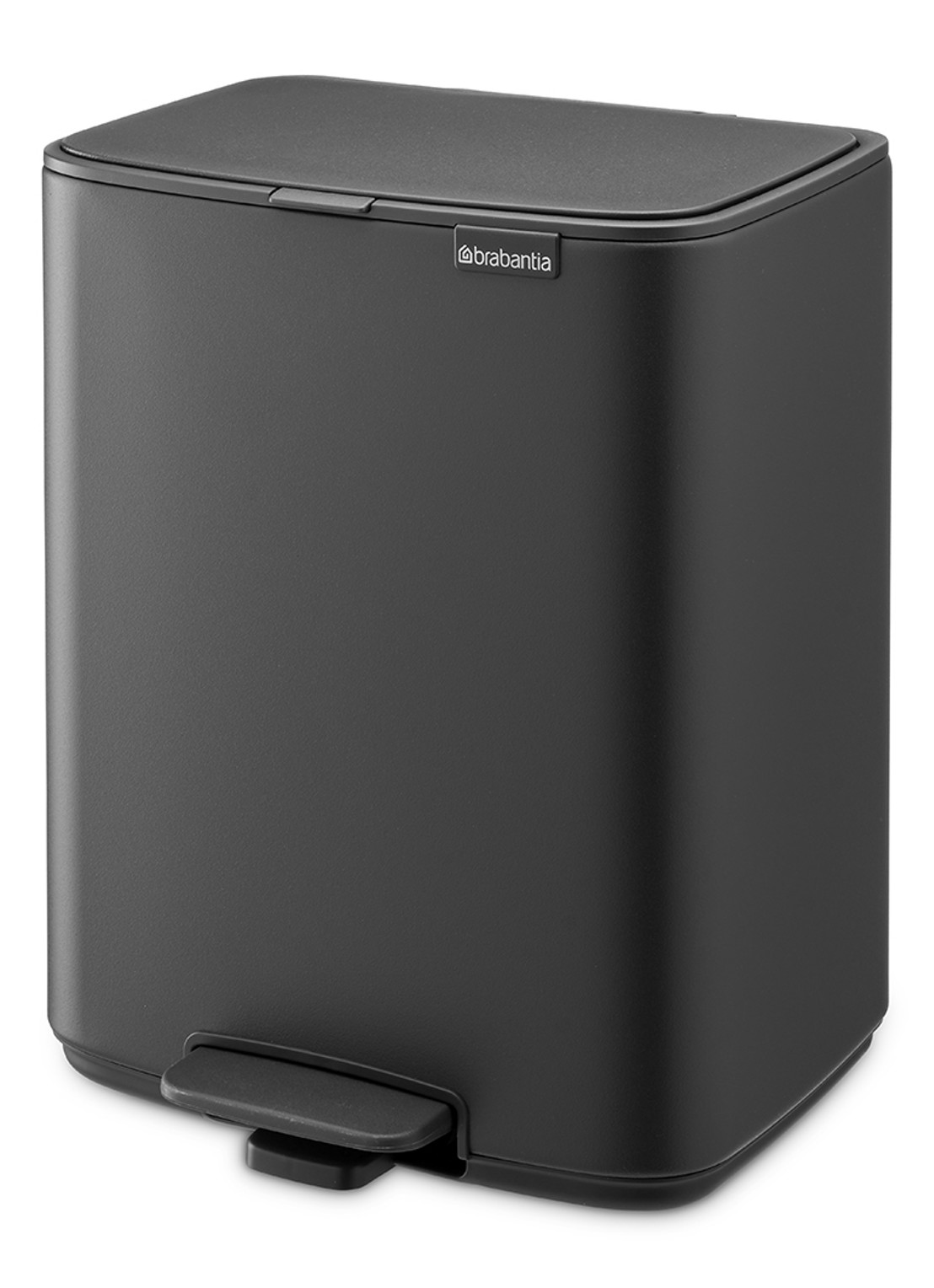 Brabantia Bo Touch Bin  prullenbak met deksel op pootjes 3 x 11 liter - voorkant 7 grijs