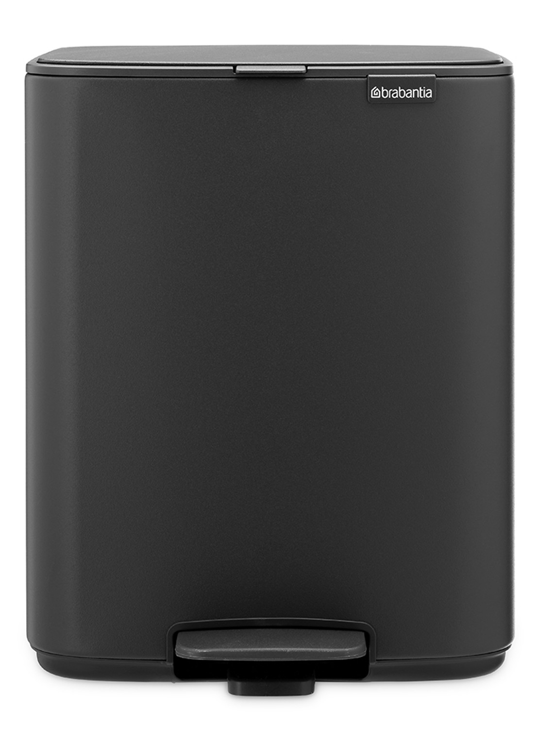 Brabantia Bo Touch Bin  prullenbak met deksel op pootjes 3 x 11 liter - voorkant 8 grijs