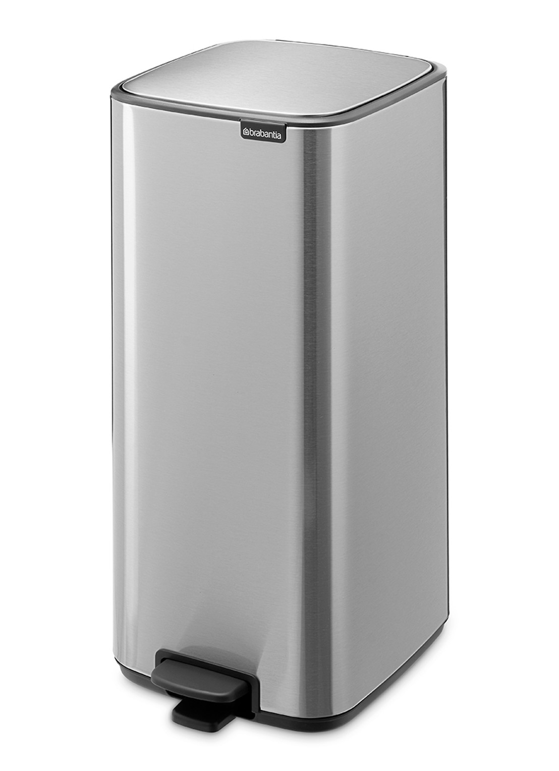 Brabantia Bo Touch Bin  prullenbak met deksel op pootjes 3 x 11 liter - voorkant 6 zilver