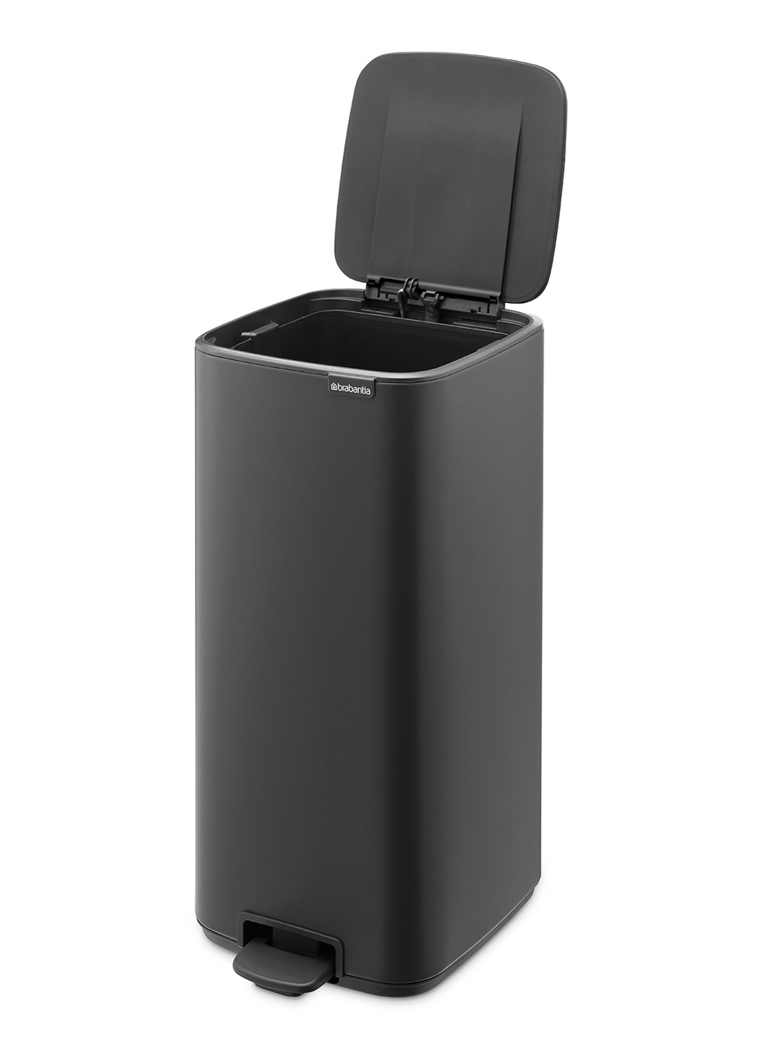 Brabantia Bo Touch Bin  prullenbak met deksel op pootjes 3 x 11 liter - achterkant 8 grijs