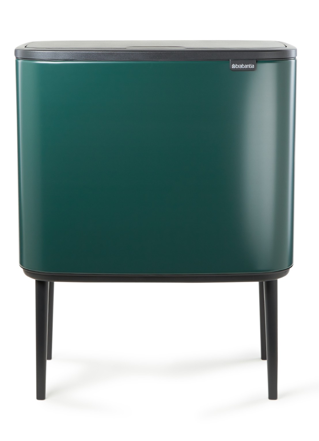 Brabantia Bo Touch Bin  prullenbak met deksel op pootjes 3 x 11 liter - voorkant 3 groen