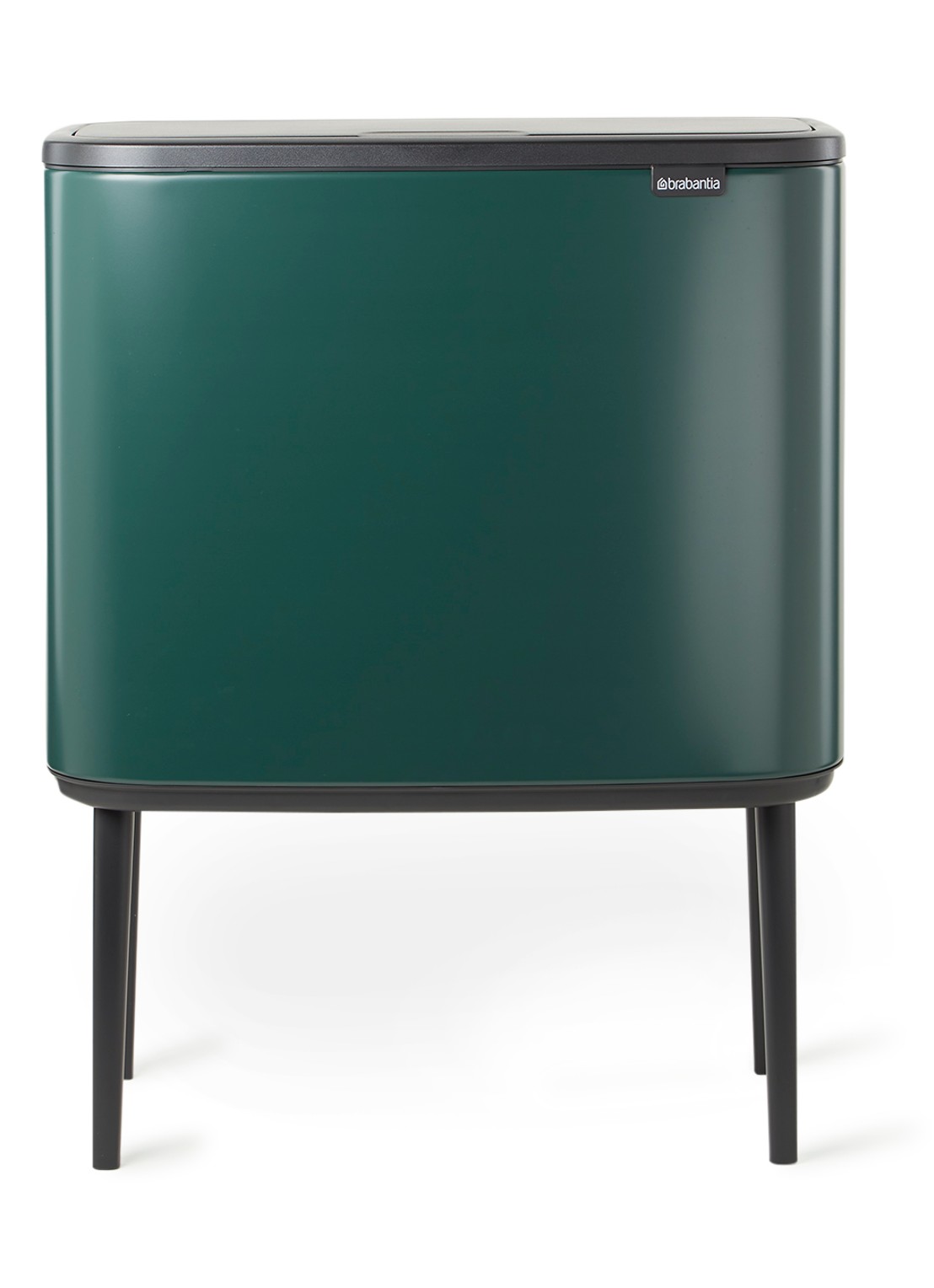 Brabantia Bo Touch Bin prullenbak met deksel op pootjes 36 liter - voorkant groen