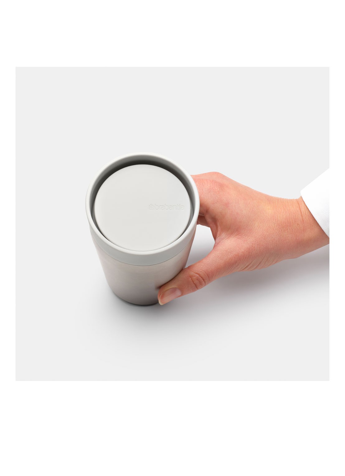 Brabantia Bo Touch Bin recycle prullenbak met deksel op pootjes 3 x 11 liter - detail 2 lichtgrijs