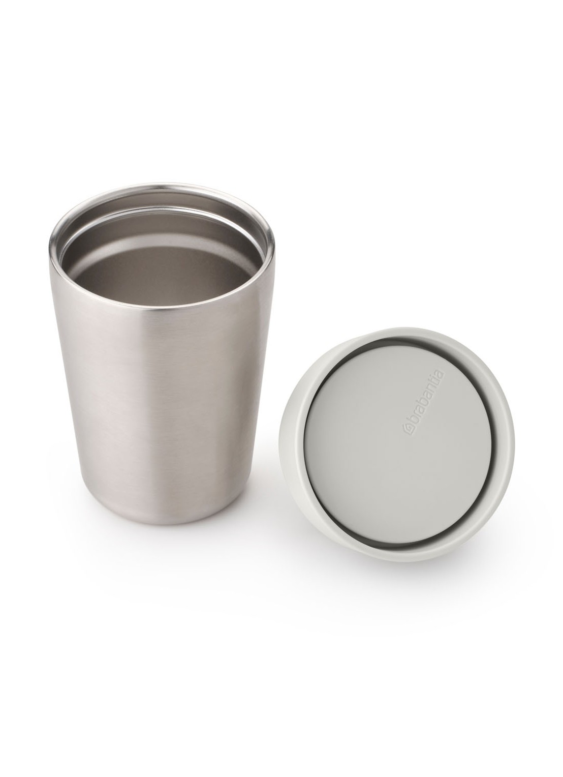 Brabantia Bo Touch Bin recycle prullenbak met deksel op pootjes 3 x 11 liter - voorkant 7 lichtgrijs
