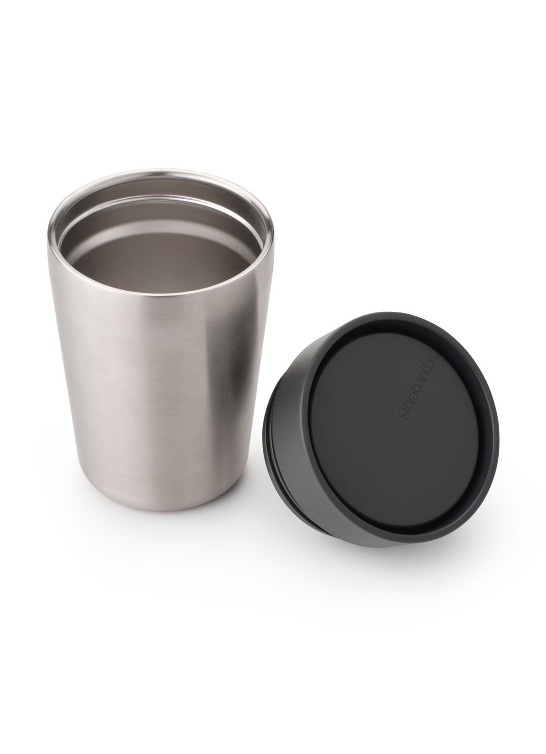 Brabantia Bo Touch Bin recycle prullenbak met deksel op pootjes 3 x 11 liter - voorkant 2 grijs