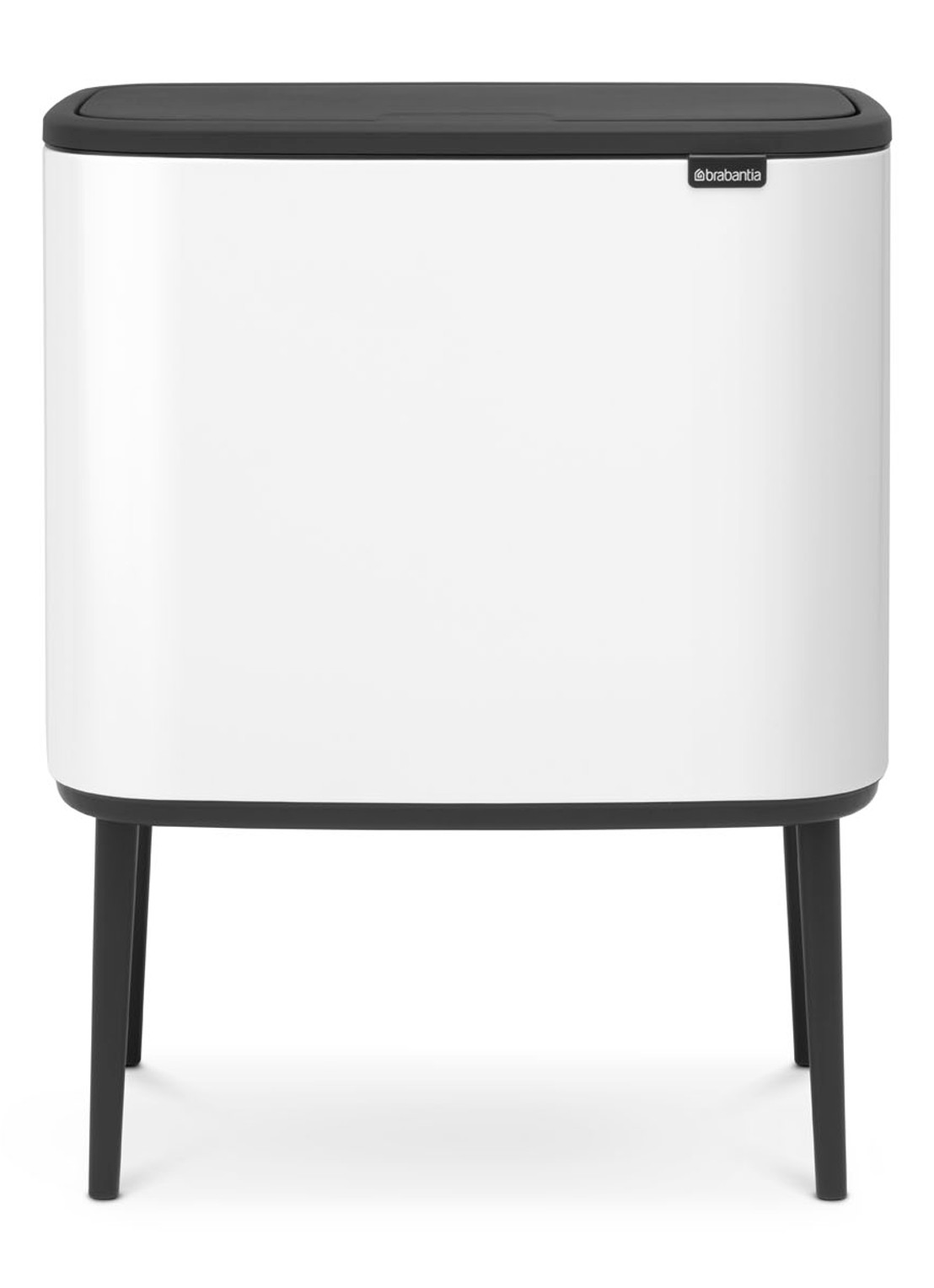 Brabantia Bo Touch Bin recyling duo prullenbak met deksel op pootjes 11 + 23 liter - voorkant wit