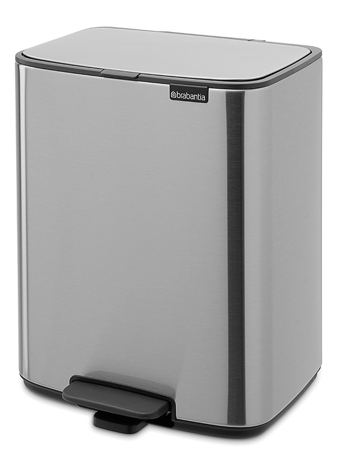 Brabantia Bo Touch Bin recyling duo prullenbak met deksel op pootjes 11 + 23 liter - voorkant 6 zilver