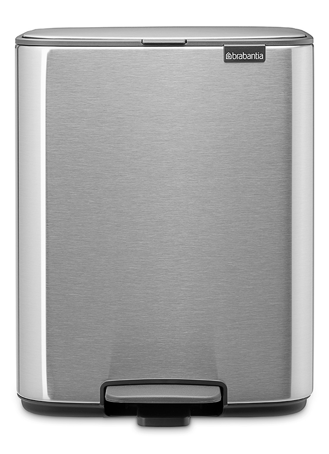 Brabantia Bo Touch Bin recyling duo prullenbak met deksel op pootjes 11 + 23 liter - voorkant 7 zilver
