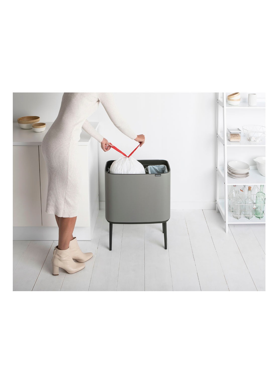 Brabantia Bo Touch Bin recyling duo prullenbak met deksel op pootjes 11 + 23 liter - detail 6 grijs