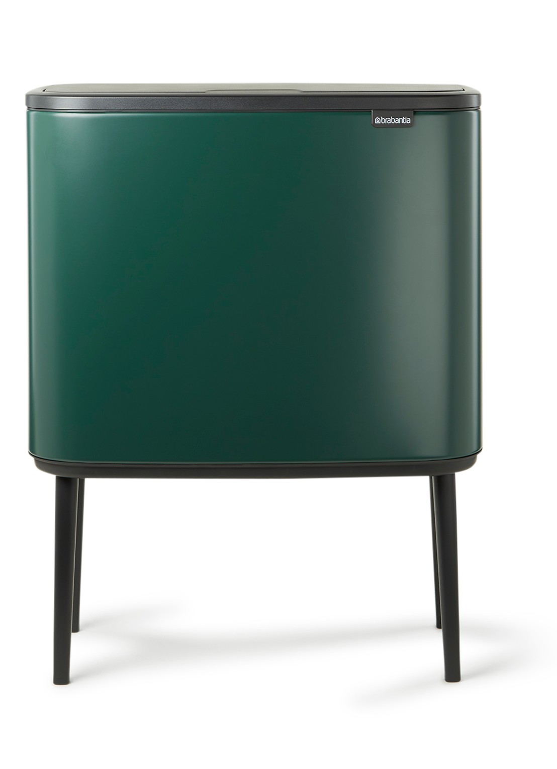 Brabantia Bo Touch Bin recyling duo prullenbak met deksel op pootjes 11 + 23 liter - voorkant groen